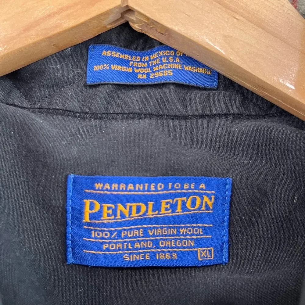 60’s Pendleton Pure Virgin 100% Wool Plaid Shirt Button Heritage Collection - Picture 3 of 8